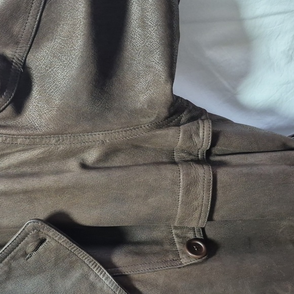 Pelle Cuir Men's Brown Full Length Leather Trench Coat Sz M GORGEOUS!! - Picture 7 of 17